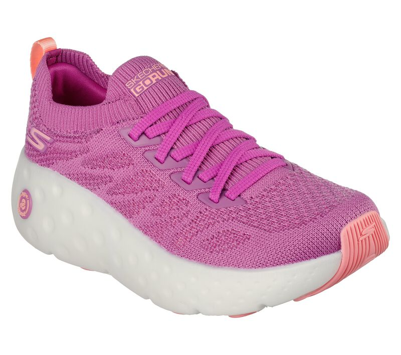pink skecher shoe with thick sole