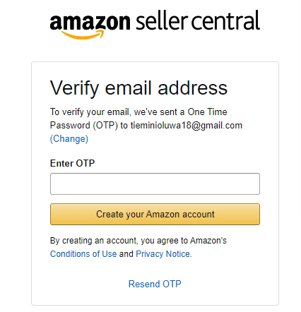 Email Registration Amazon
