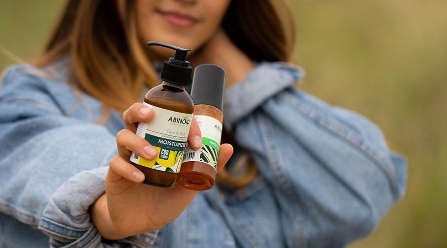 woman cbd skincare products