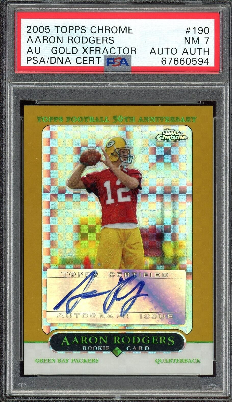 Most valuable Aaron Rodgers rookie cards: 2005 Topps Chrome Gold xFractor
