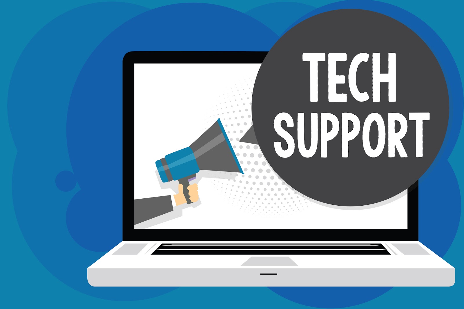 tech support graphic with computer