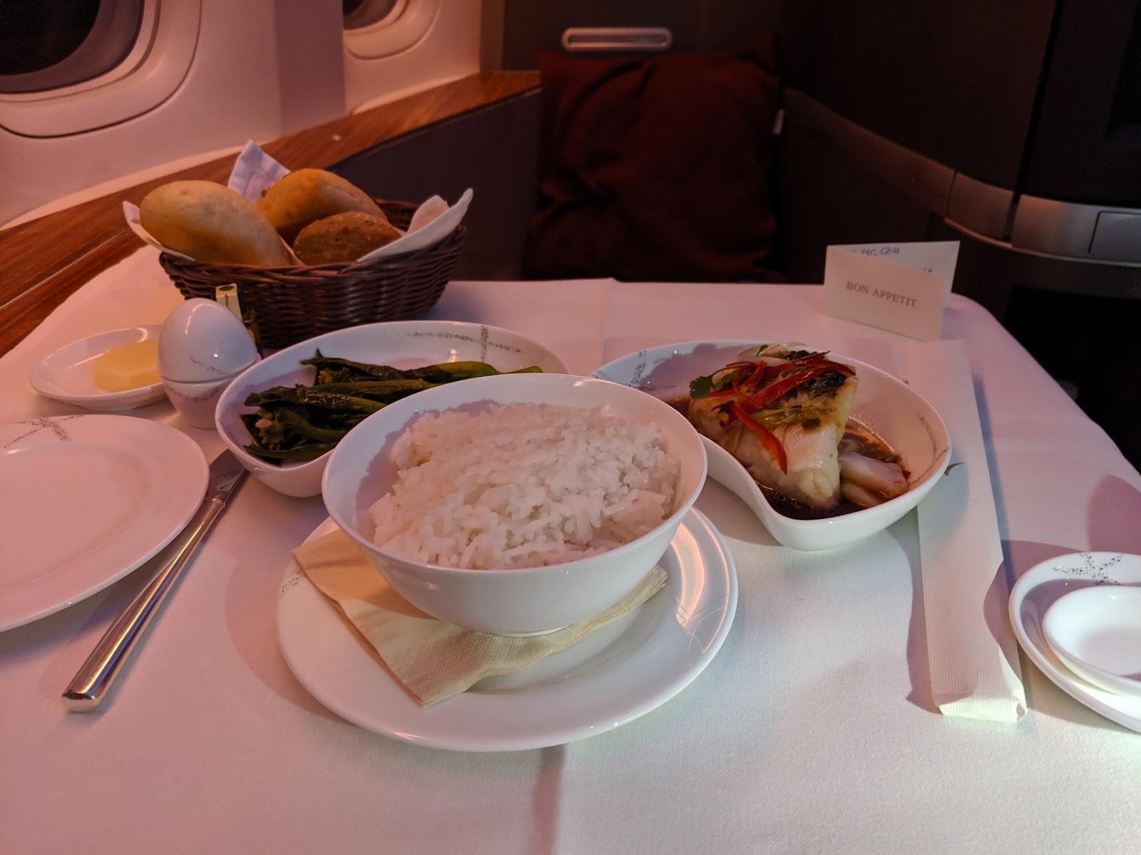 Cathay Pacific First Class Sea Bass
