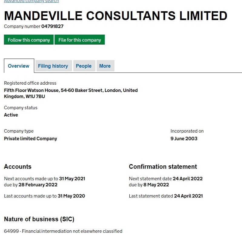 Брокер Mandeville Consultants Limited: отзывы и анализ сайта