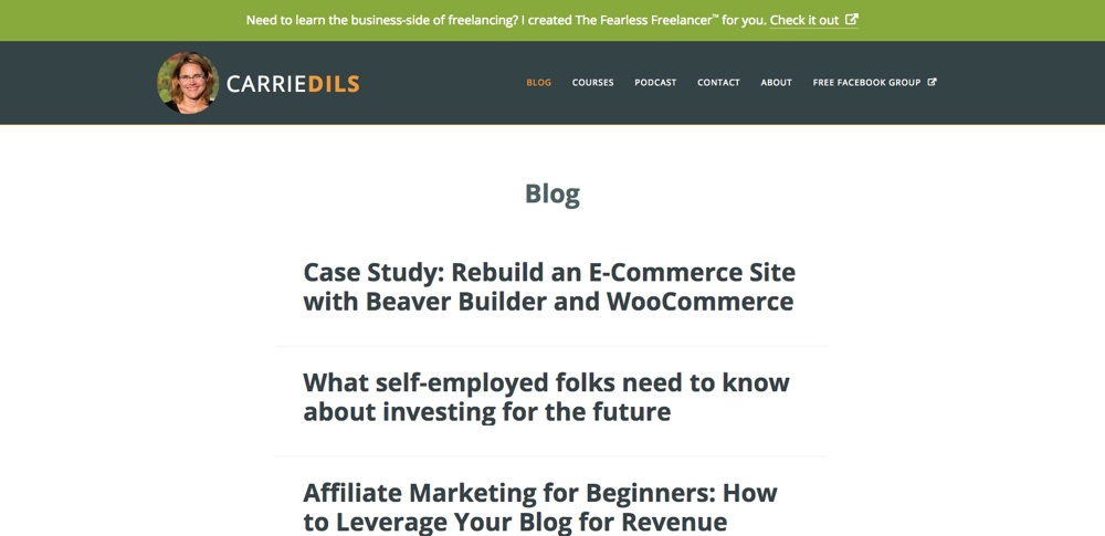 Blogs WordPress que você deve seguir - Carrie Dils