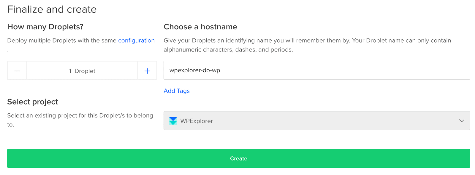 criando uma gota digitalocean
