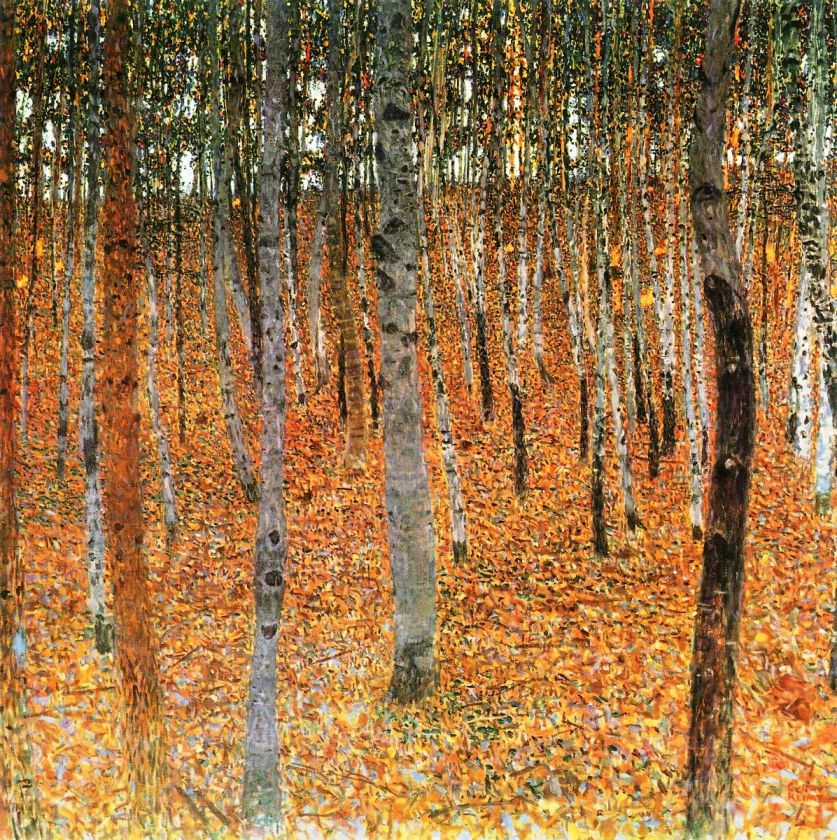 autumn paintings : Gustav Klimt, Birch Forest I, 1902