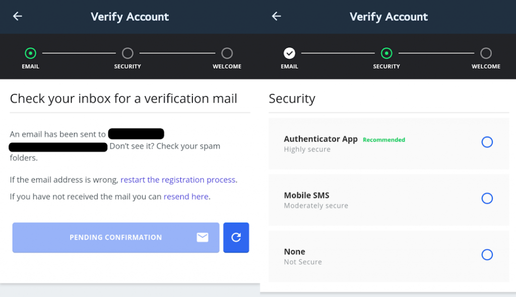 Wazirx app verification signup