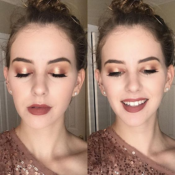 Copper eyeshadow for traditional bridal makeup