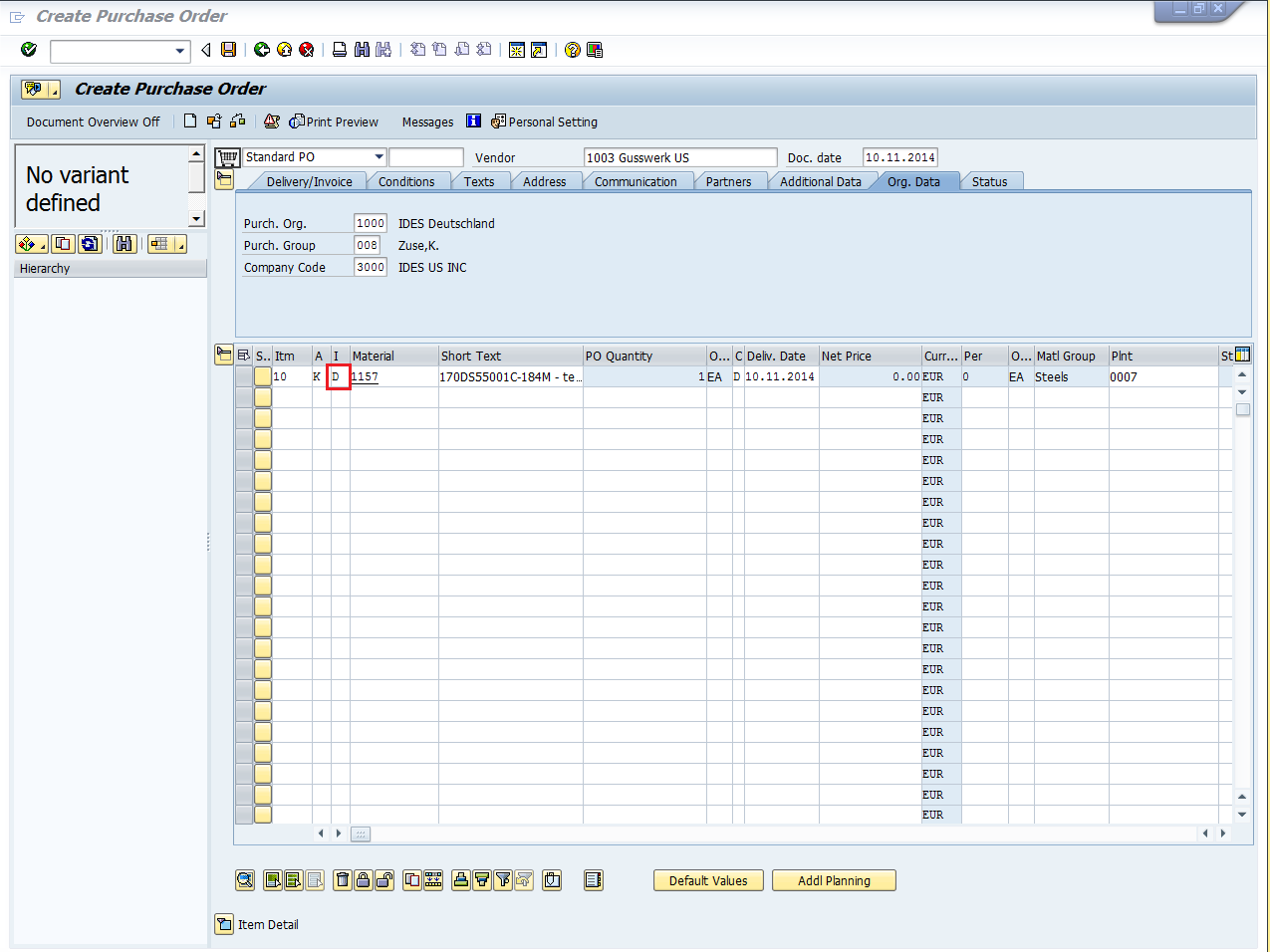 SAP purchase service