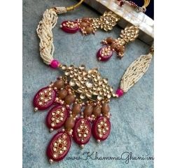 Pachi Kundan Necklace with Earrings