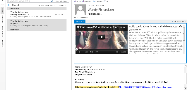 embedding a video in email
