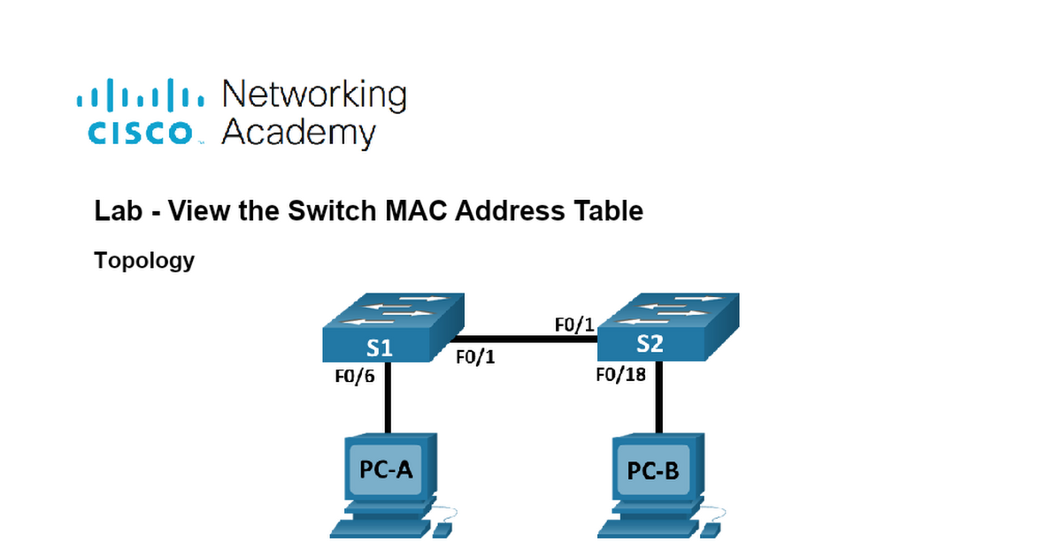 7.3.7 Lab - View The Switch MAC Address Table.docx - Google Docs