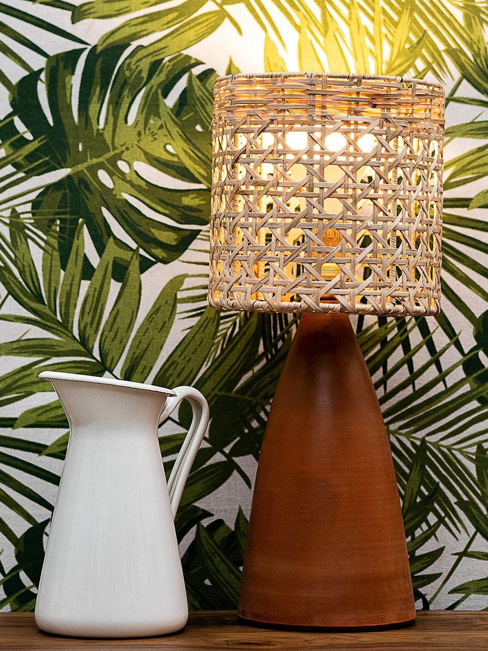 the loom - Brown Handcrafted Terracotta Table Lamp