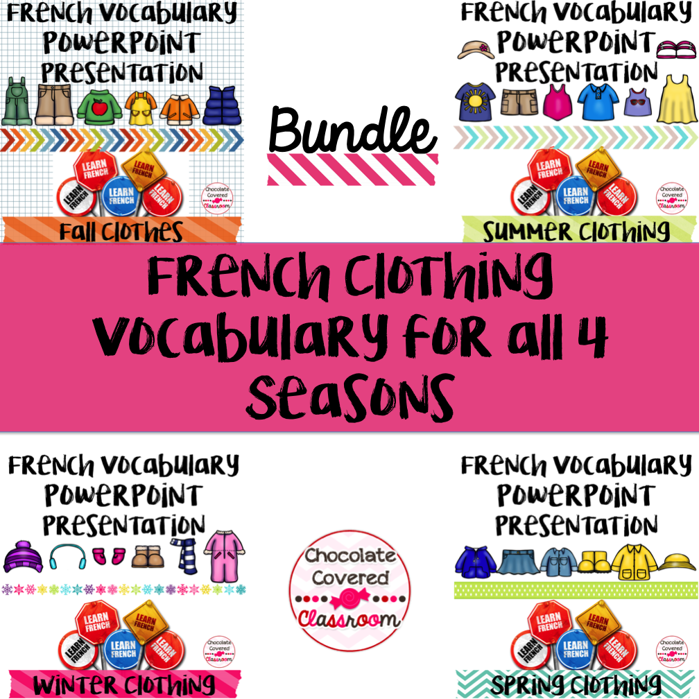 Preparing for a Substitute Teacher in the Second Language Classroom - FREE French Clothing Vocabulary PowerPoint Presentation with sound