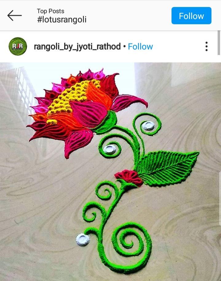Lotus rangoli designs