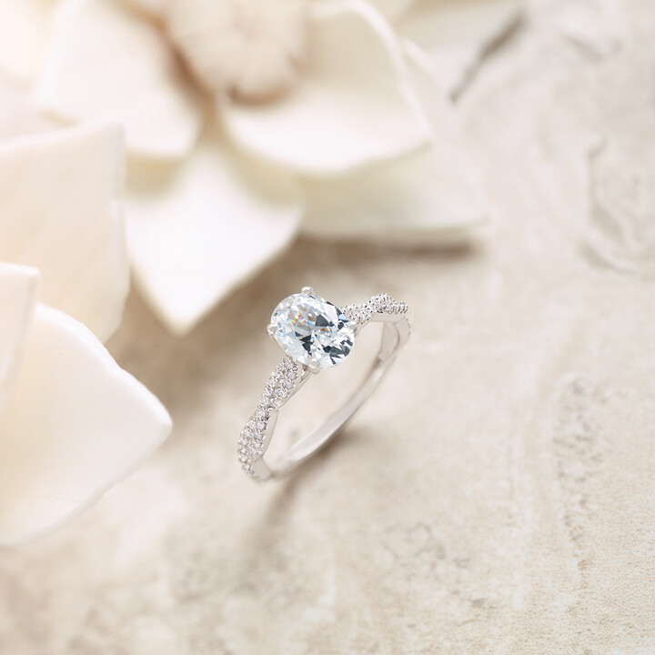Gleaming diamond engagement ring in classic setting