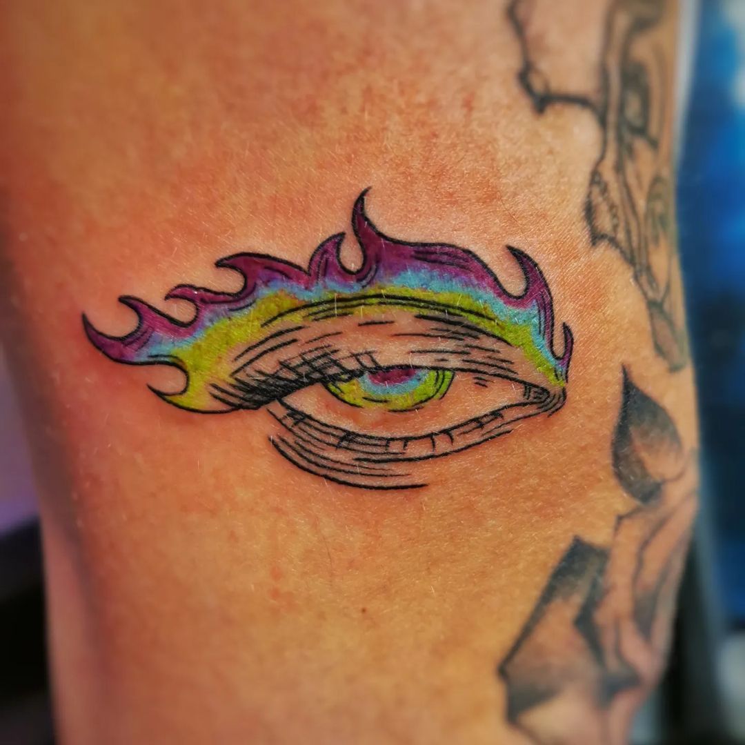 Multicolored Eye Tattoo