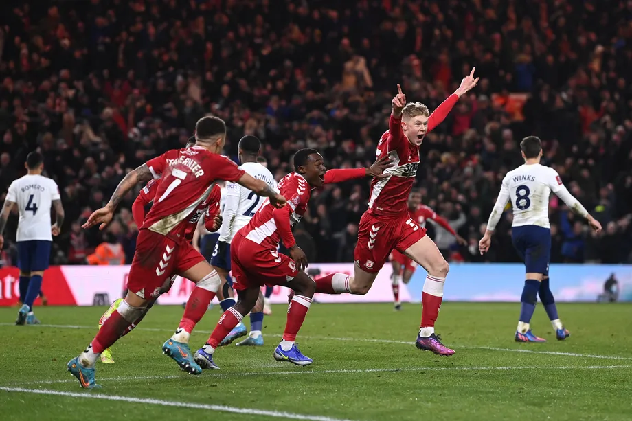 19-year-old Josh Coburn celebrates as Middlesbrough see off Tottenham Hotspur