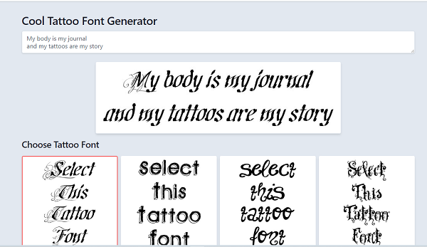 Cool Tattoo Font Generator