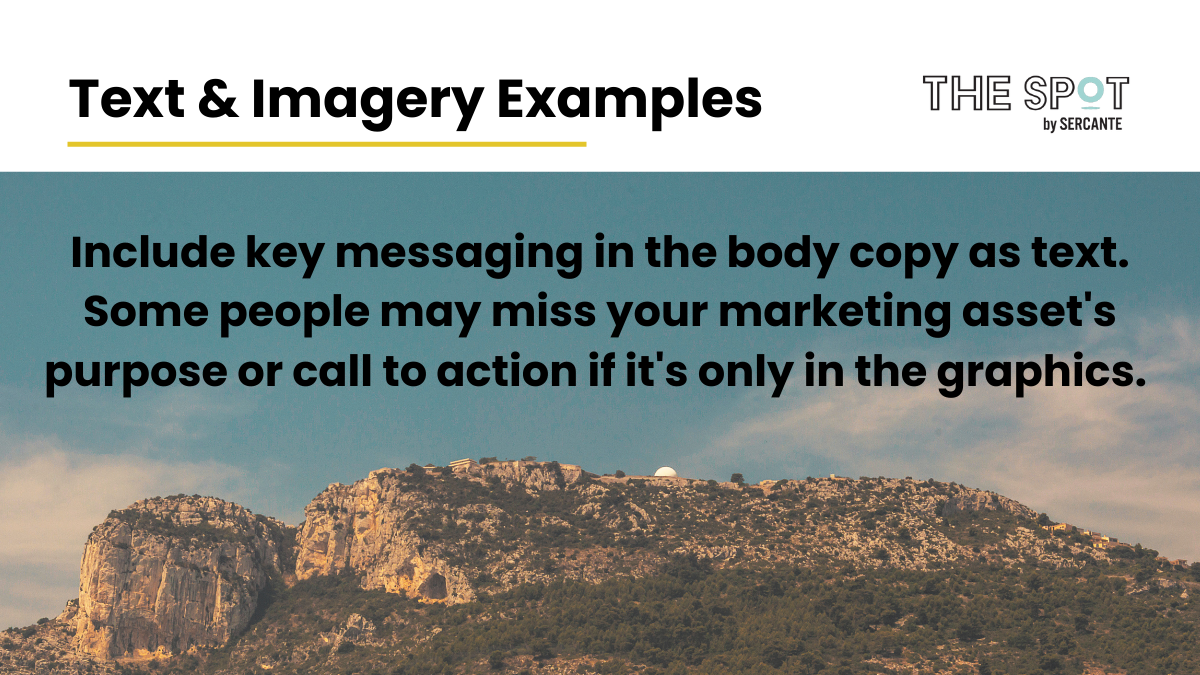 Text and imagery examples