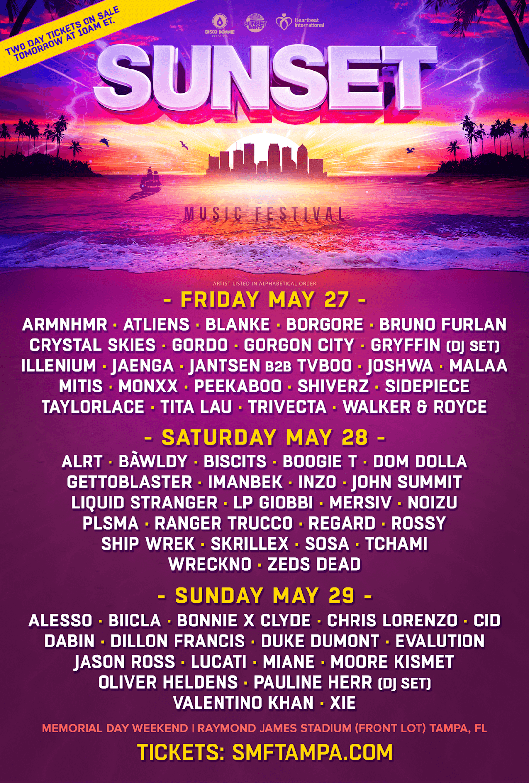 Sunset Music Festival Lineup