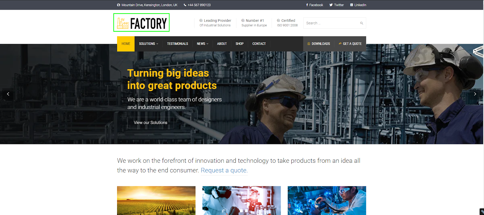 Factory - Industrial Business WordPress Theme 
