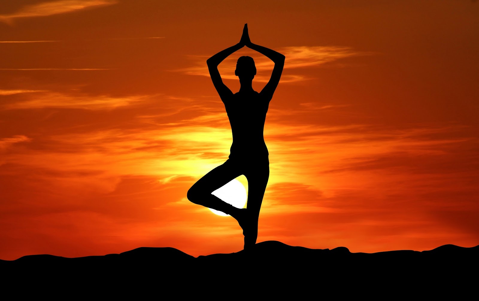 Yoga silueta Sunset Meditación Stock de Foto gratis - Public ...