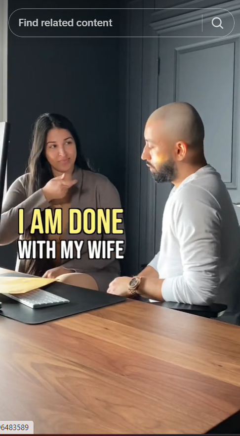 A snapshot of a social media post with some texts saying "I'm done with my wife"