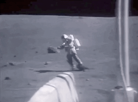 Moon Landing Astronaut GIF by MOODMAN