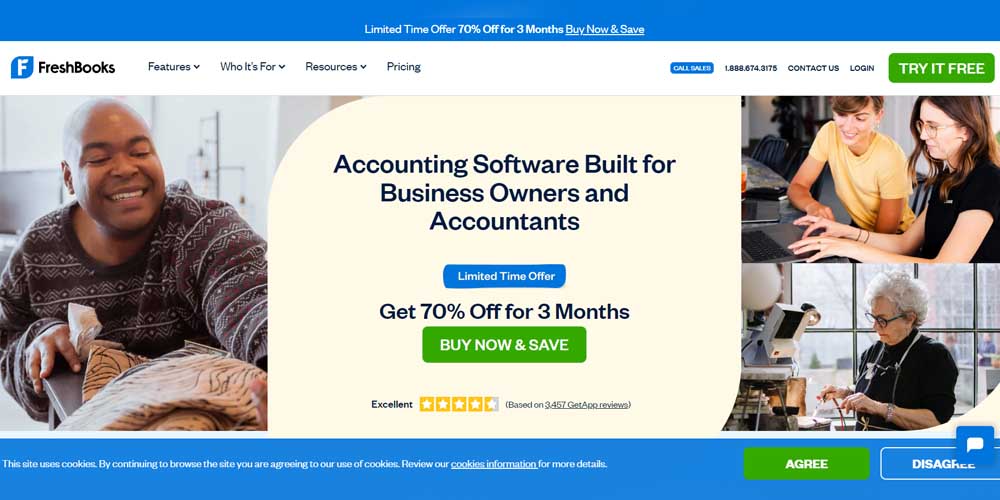 FreshBooks main page