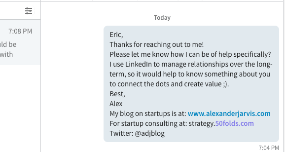 example of how to create an impressive LinkedIn connection request email