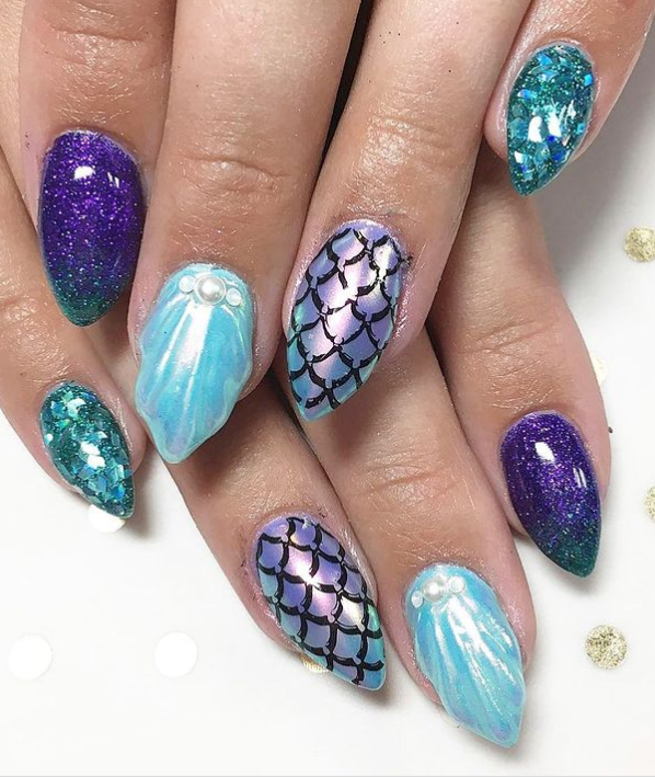 mermaid nail designs