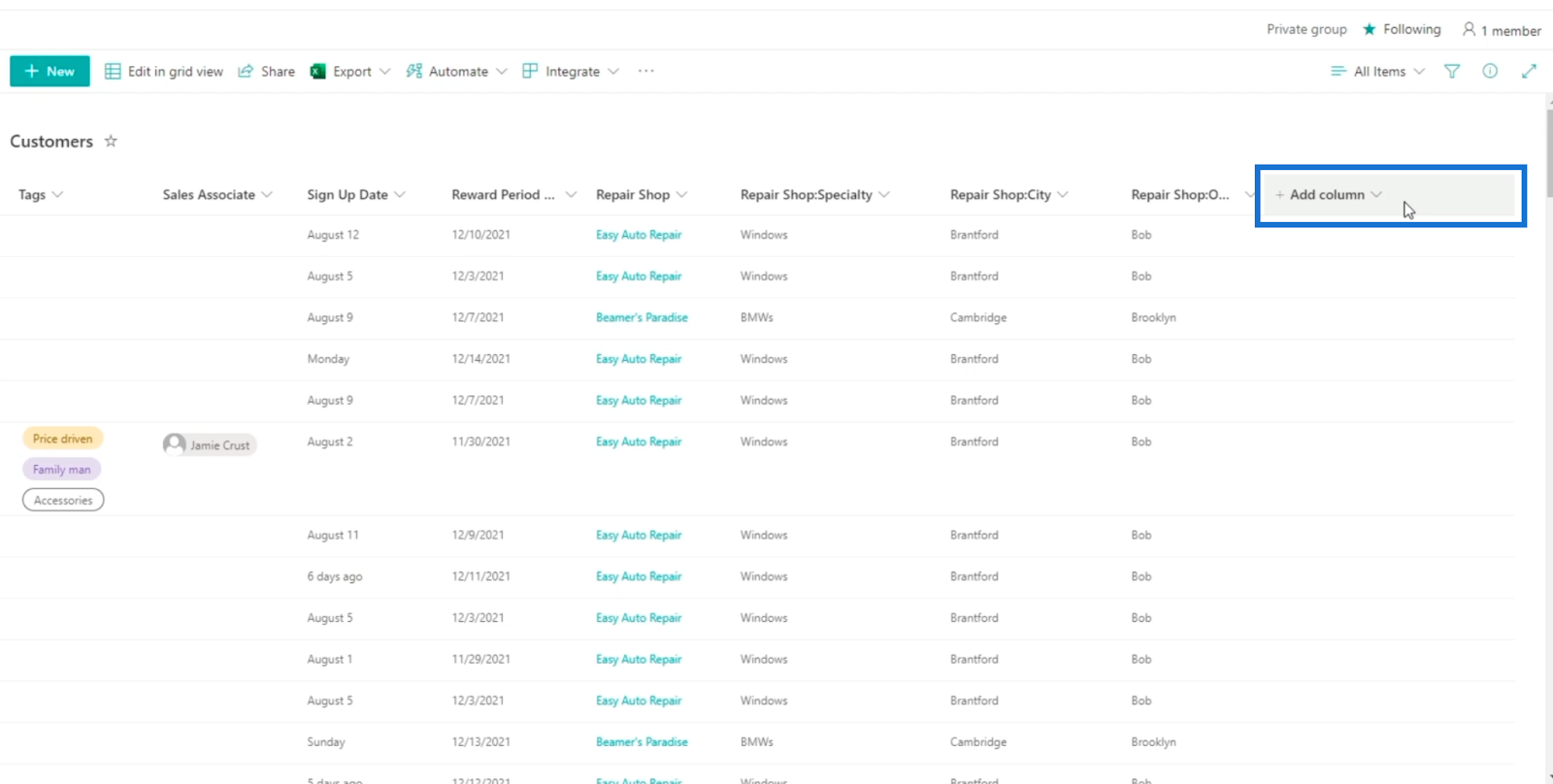 sharepoint list calendar view