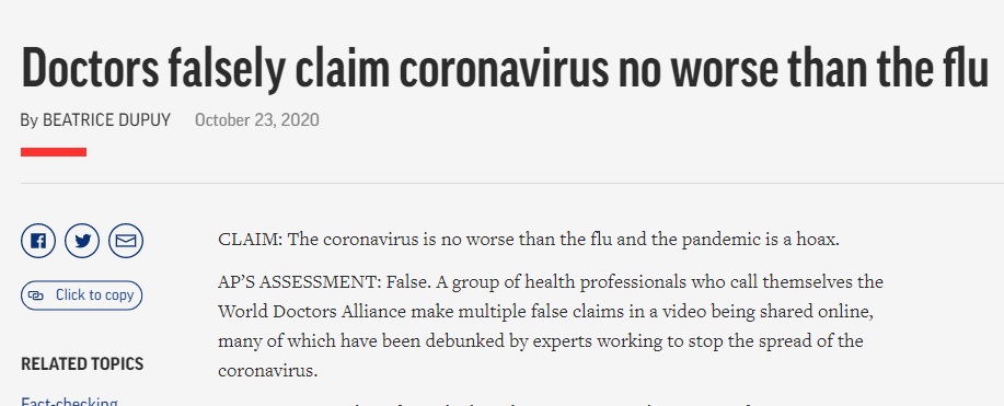 The WHO has not stated that the coronavirus disease is a seasonal virus, while the claims around the virus by a group of doctors were also found to be false.