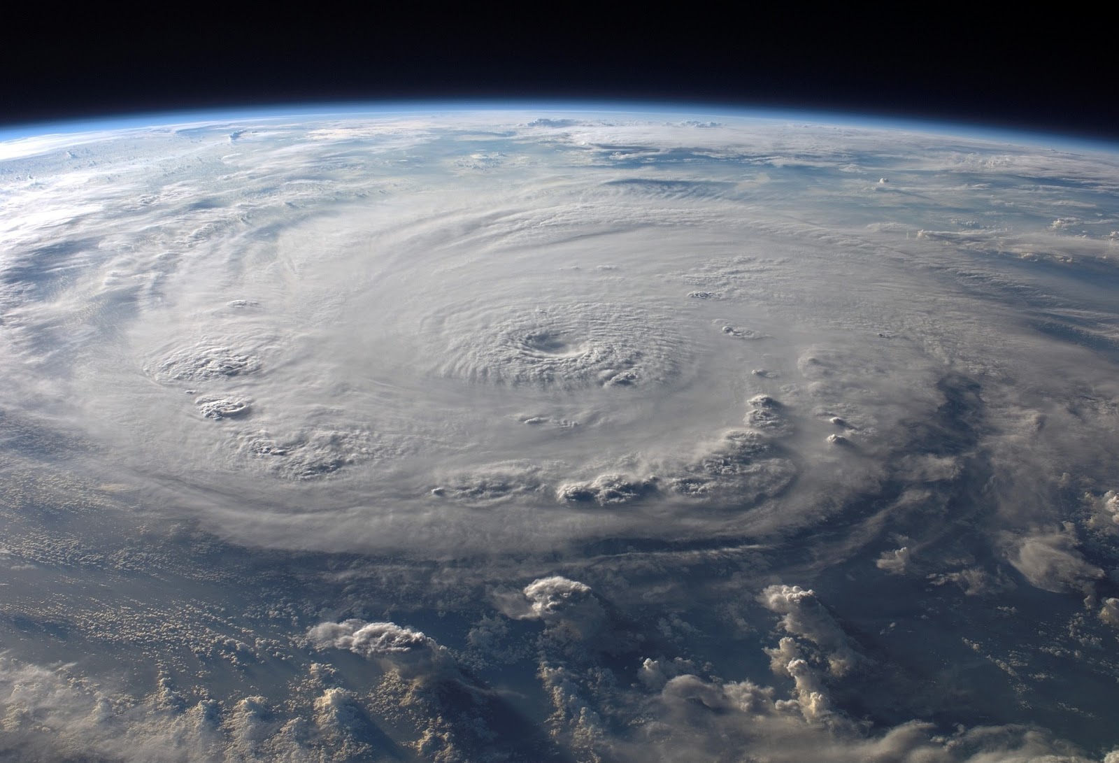 View of a large cyclone storm from space