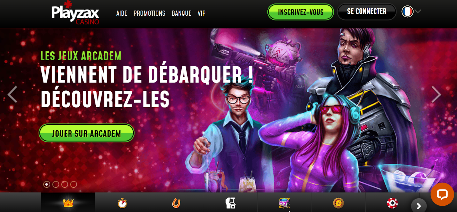 Page d'accueil de Playzax