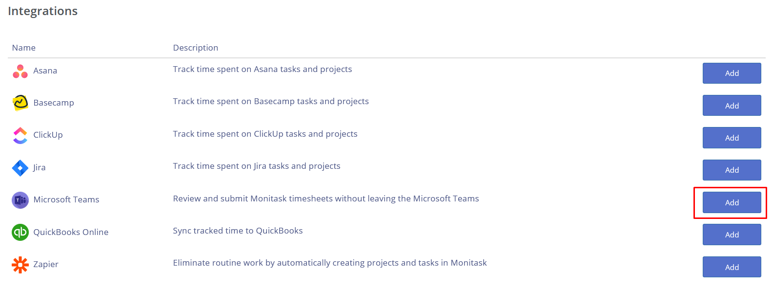 Microsoft Teams integration with Monitask - Monitask