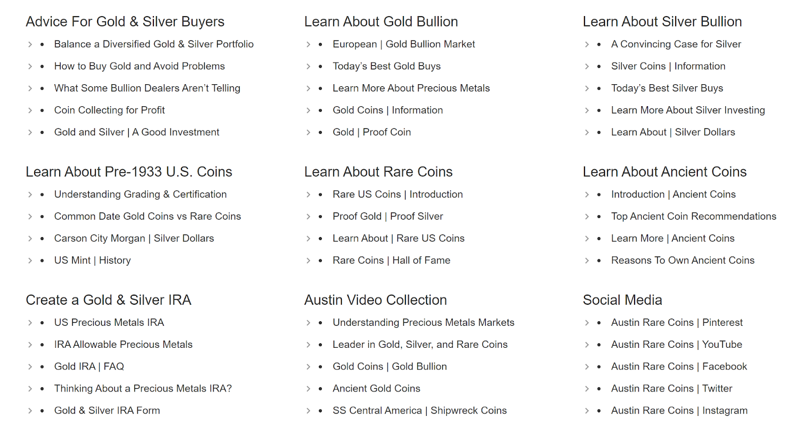 Austin Rare Coins And Bullion Learning resources 