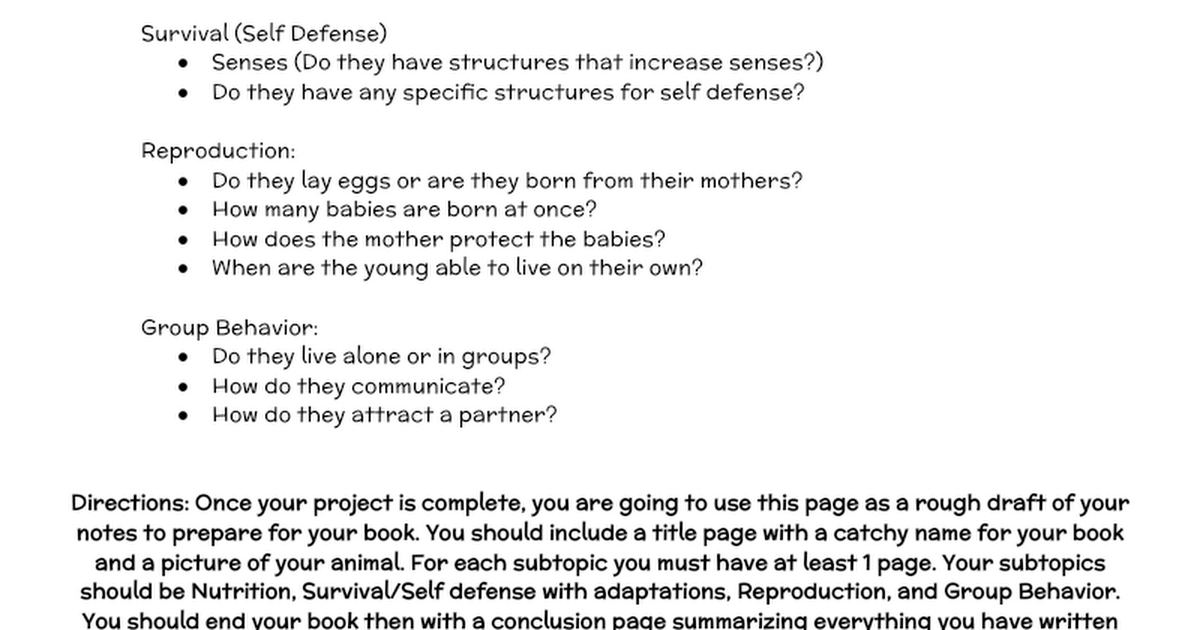 Animal Systems Project letter