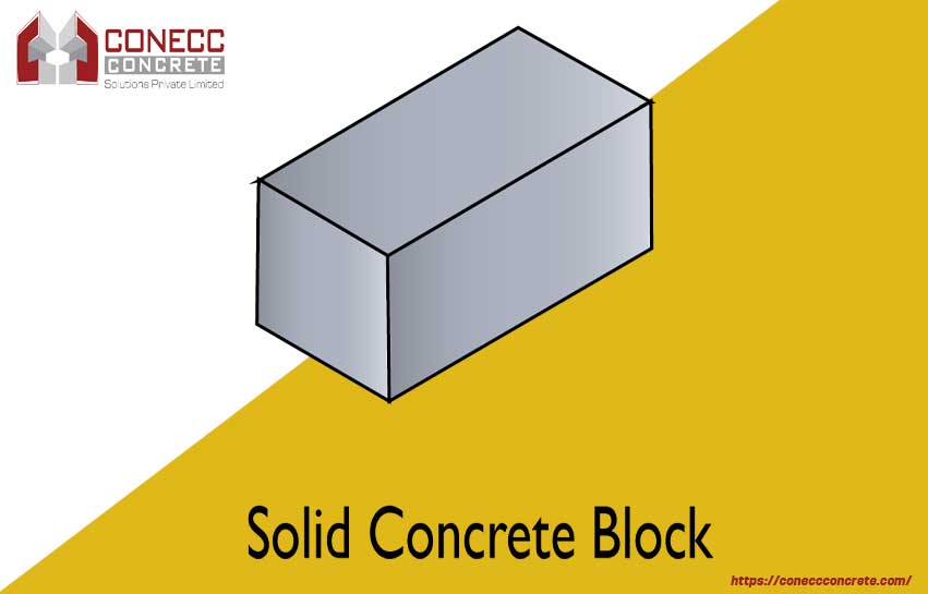 Solid concrete block