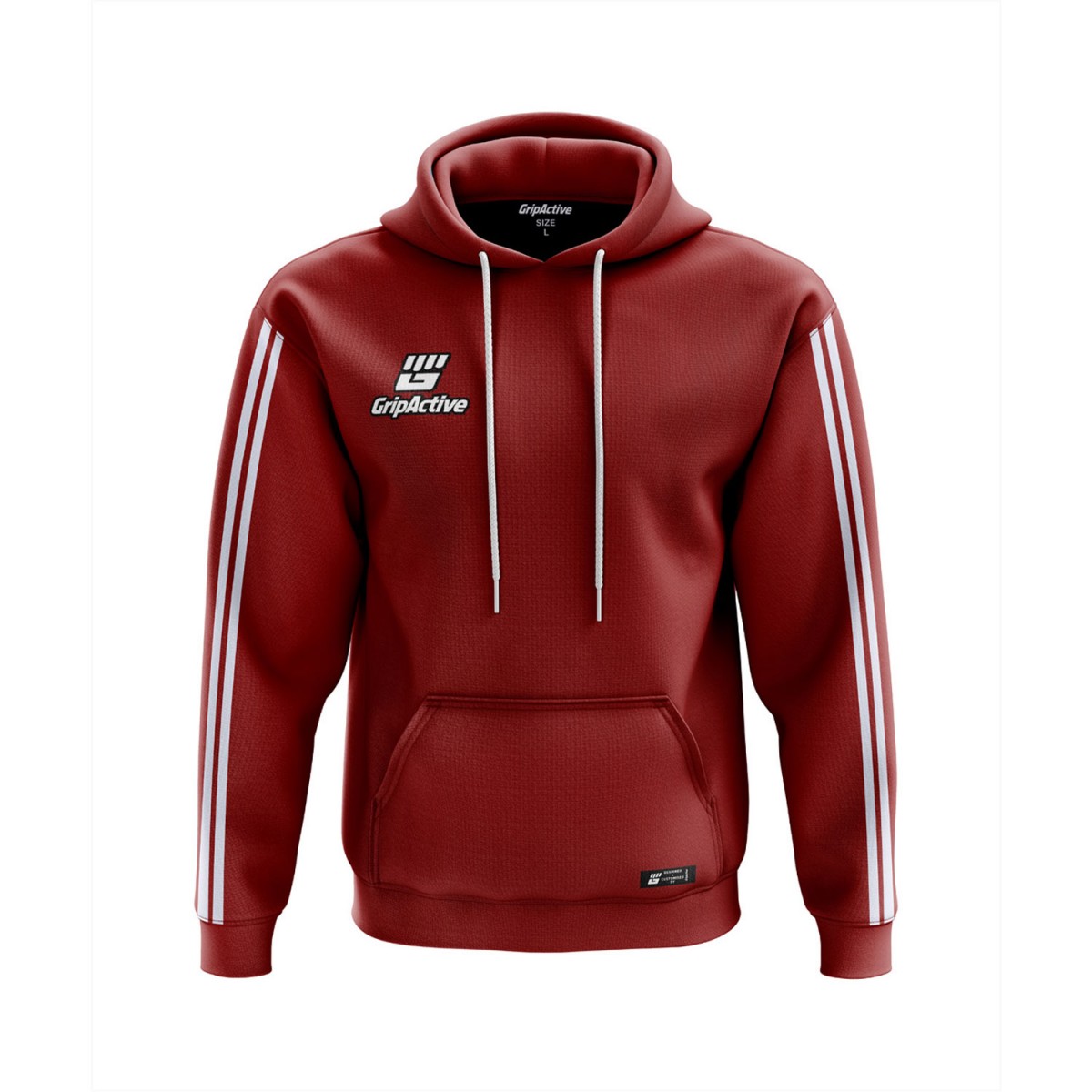 Grip Active Red And White Colour Hoodie