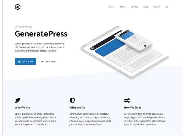 Most lightweight free WordPress themes for blogs GeneratePress