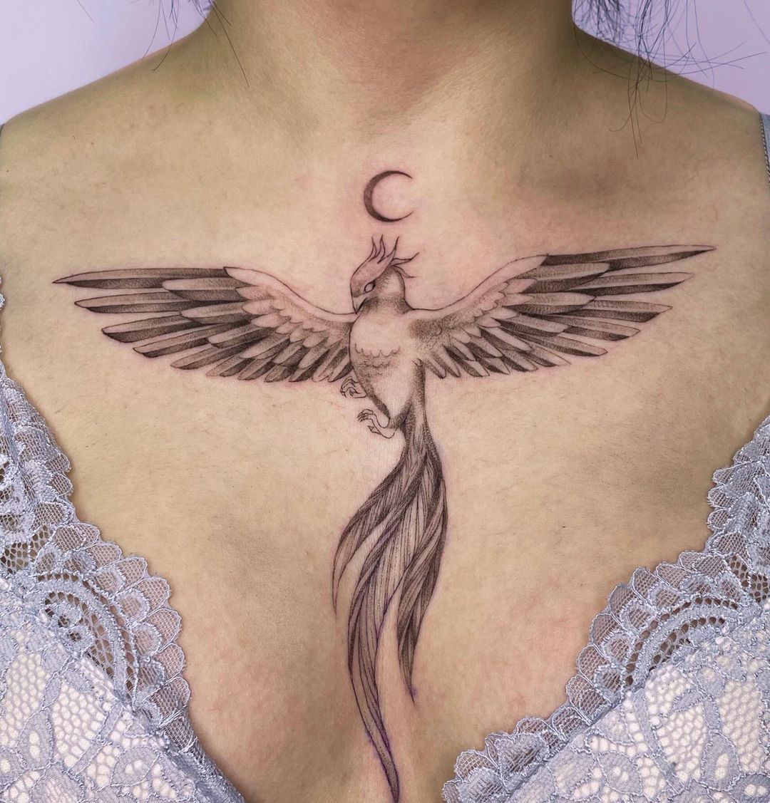 Phoenix Moon Tattoo
