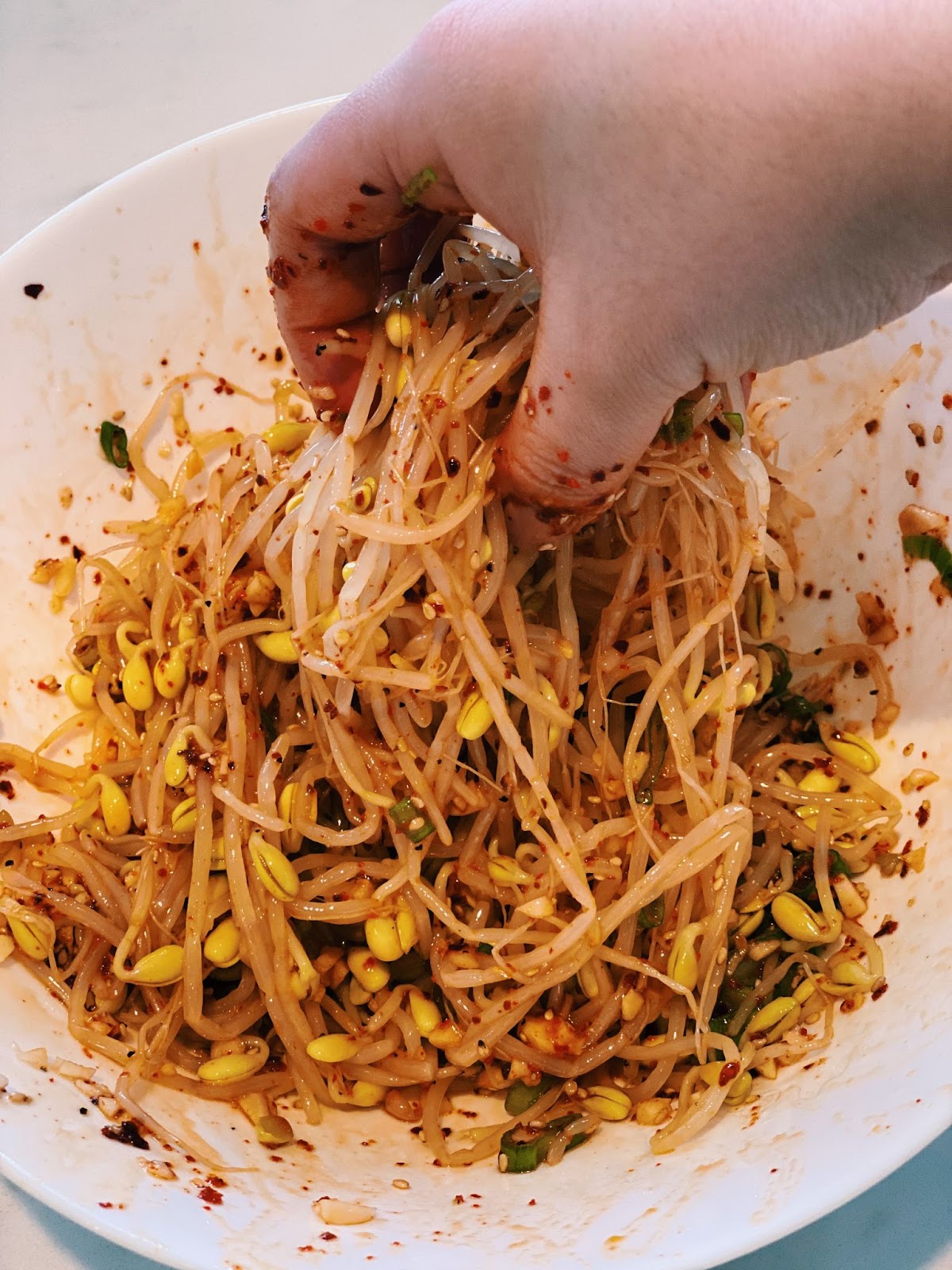 Korean Bean Sprout Side Dish - Kongnamul Muchim - Tiffy Cooks