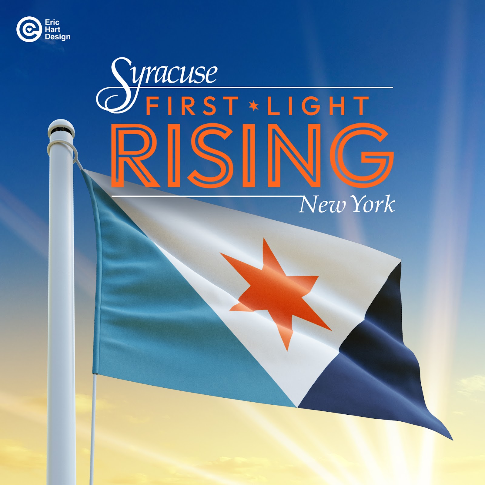 Graphic design artifact for The First Light Flag of Syracuse, NY