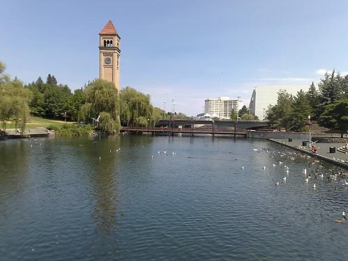 view of Spokane from the river