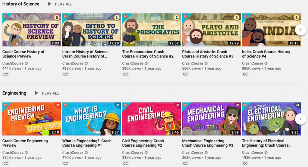 Crash Course series content videos