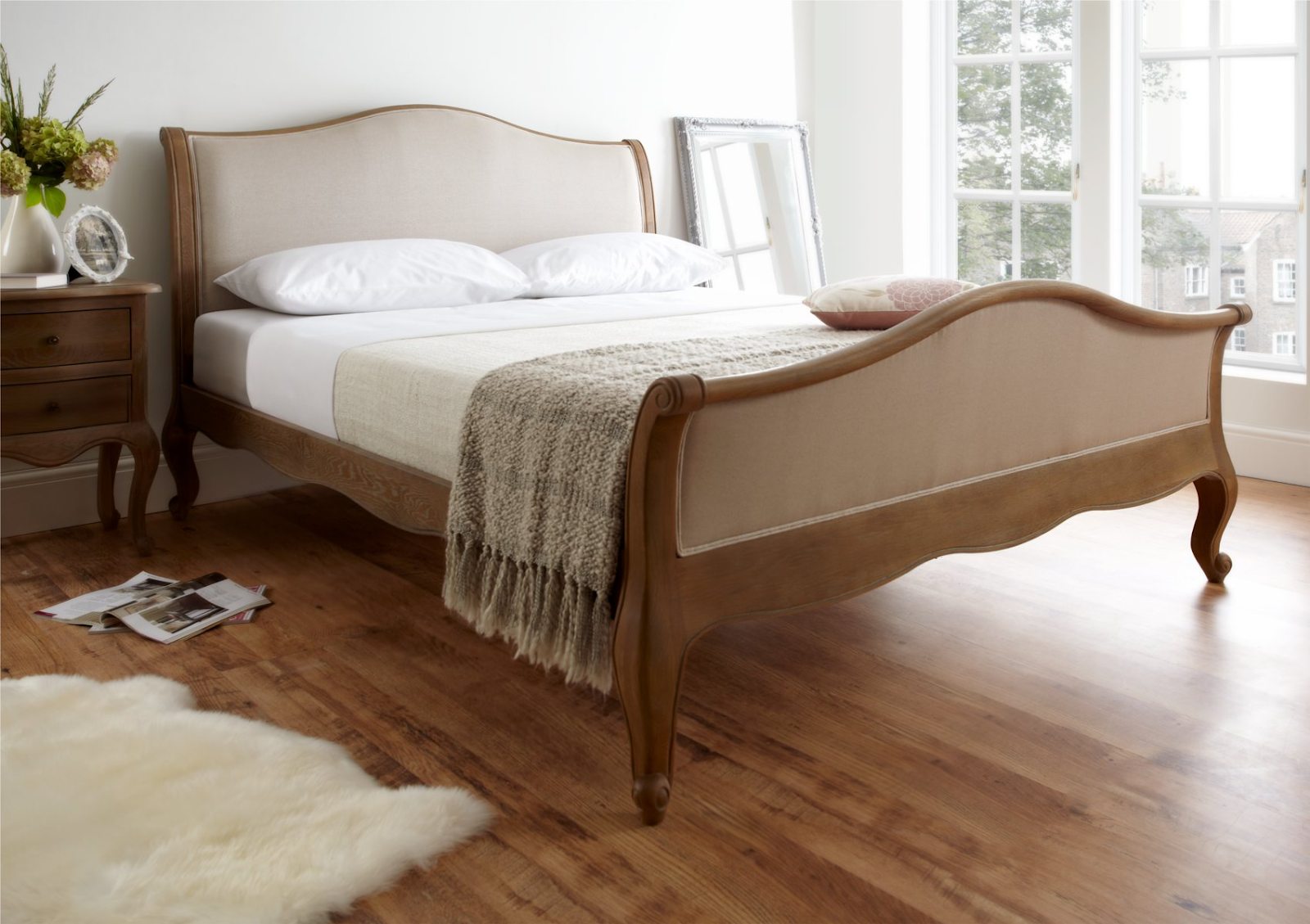 amelia oak rattan bed frame