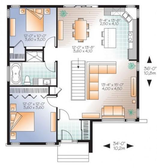 Two bedroom house plan