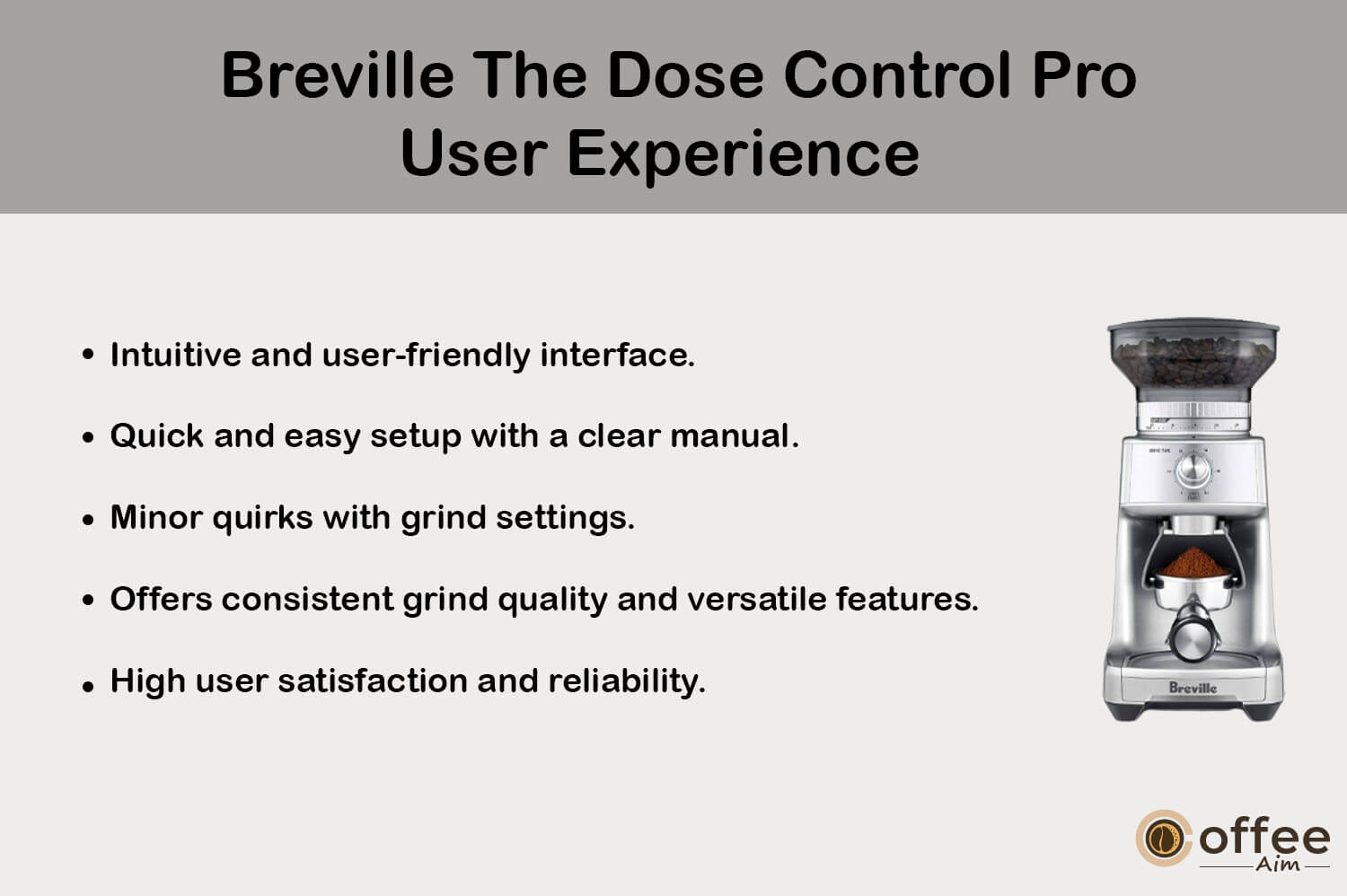 This visual encapsulates the user journey with the 'Breville The Dose Control Pro,' illustrating the holistic experience within the context of the 'Breville The Dose Control Pro Review' article.